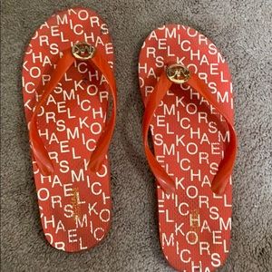 Coral Michael Kors flip flops!